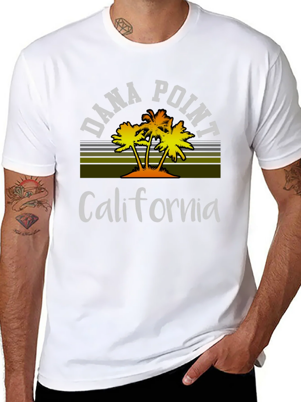 Dana Point California Palm Tee - Black product image 7
