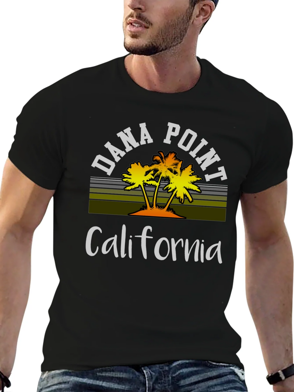 Dana Point California Palm Tee - Black product image 6