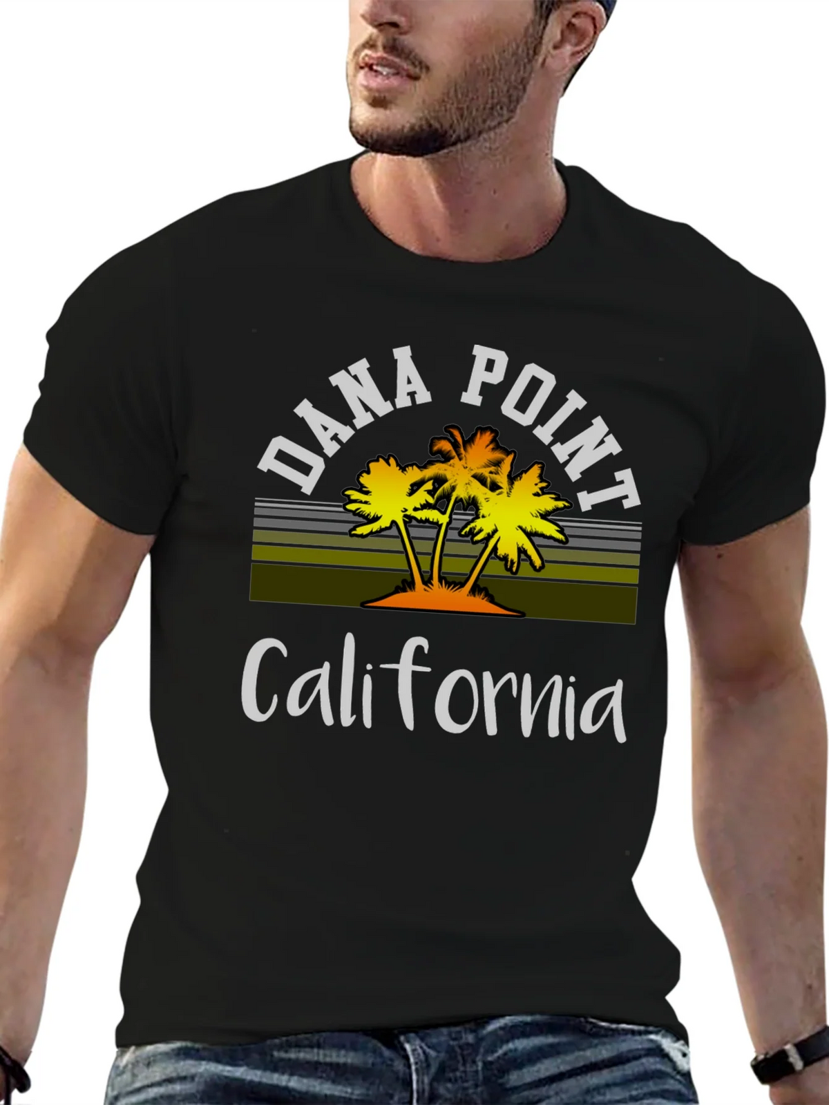 Dana Point California Palm Tee - Black product image 6