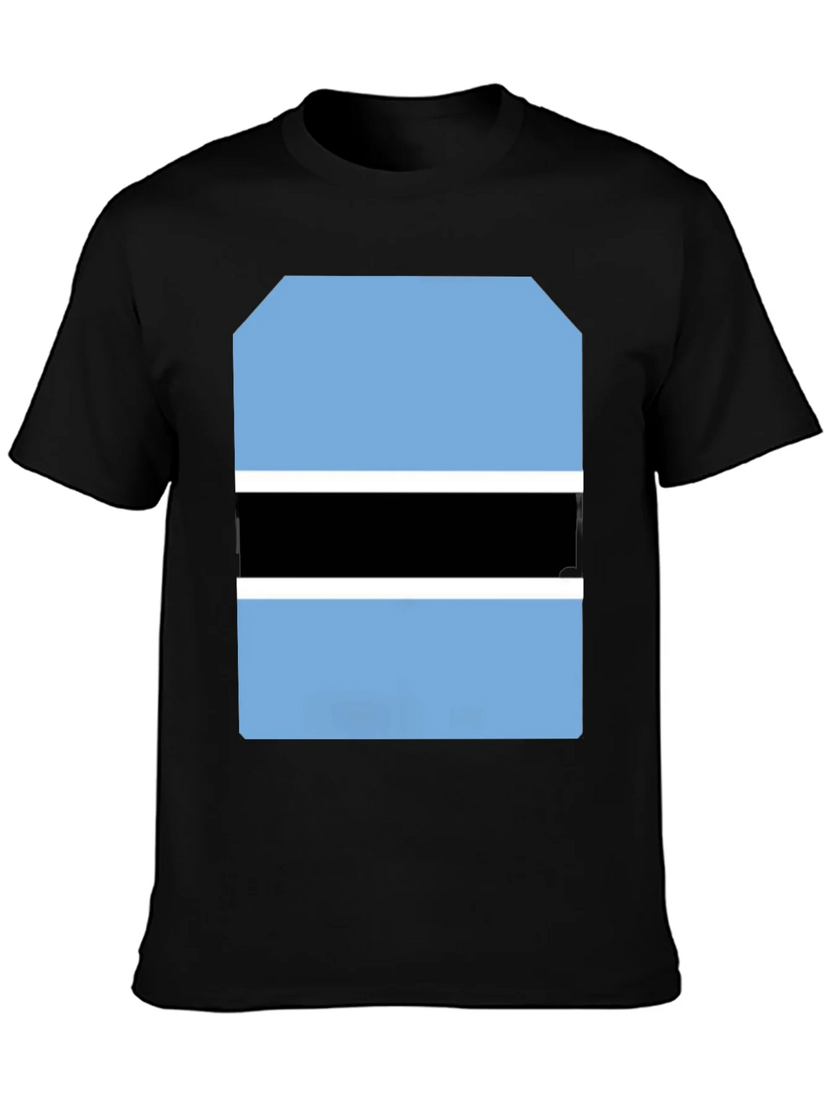 Botswana Flag Graphic Tee - Black Cotton T-Shirt product image 3