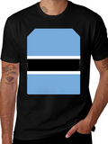Botswana Flag Graphic Tee - Black Cotton T-Shirt product image 1