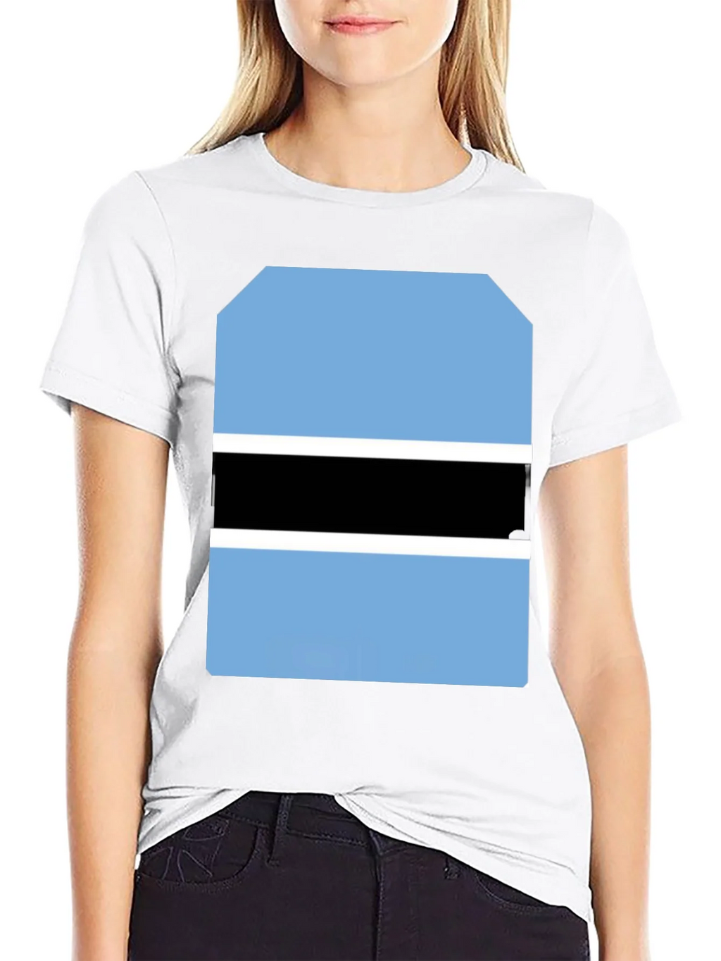 Botswana Flag Graphic Tee - Black Cotton T-Shirt product image 8