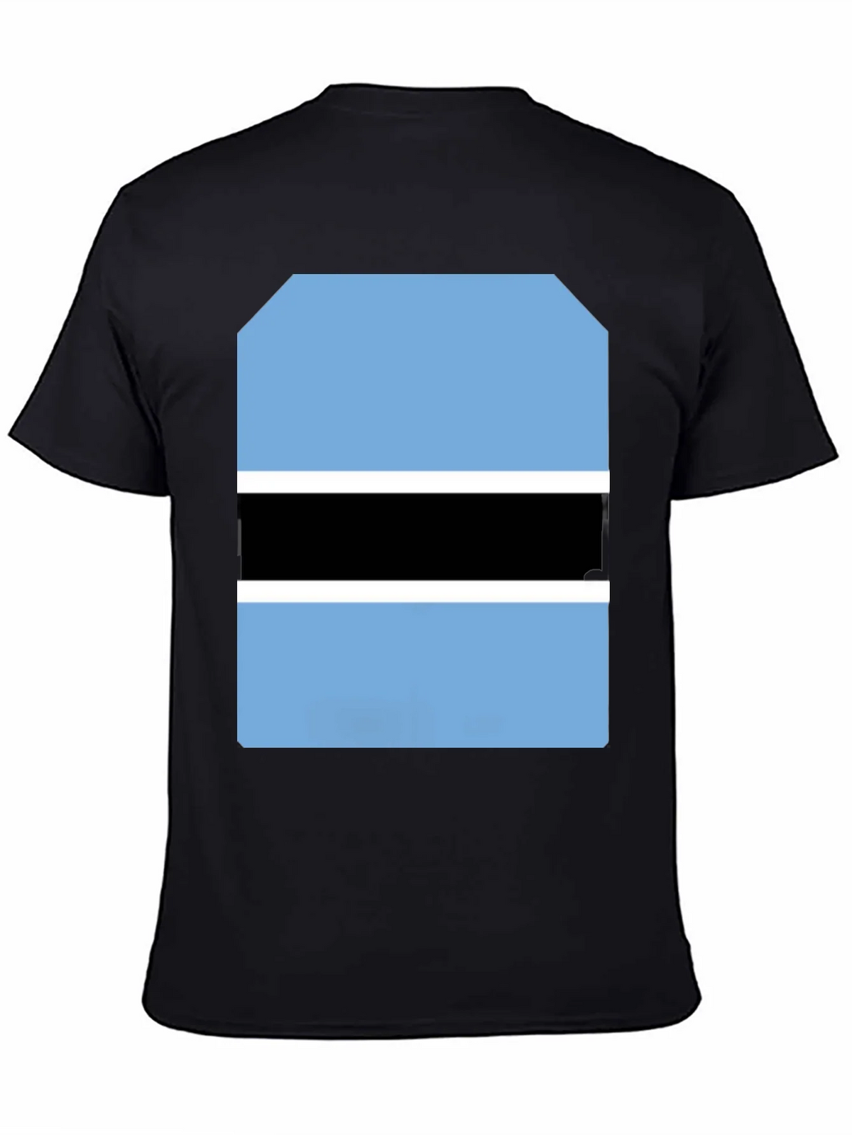 Botswana Flag Graphic Tee - Black Cotton T-Shirt product image 4