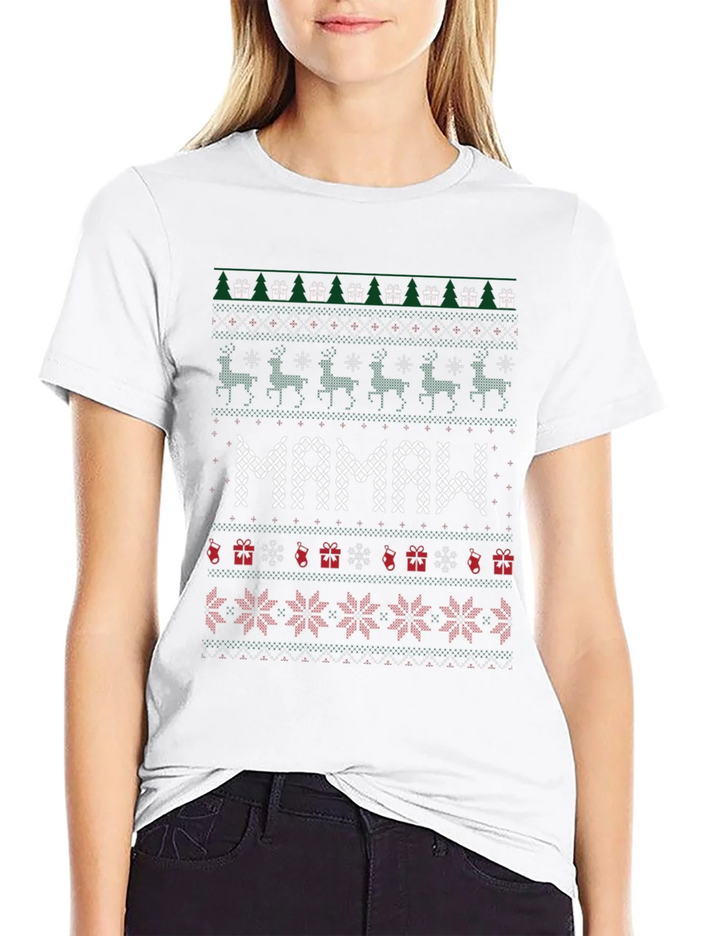 Mamaw Ugly Christmas Sweater T-Shirt product image 8