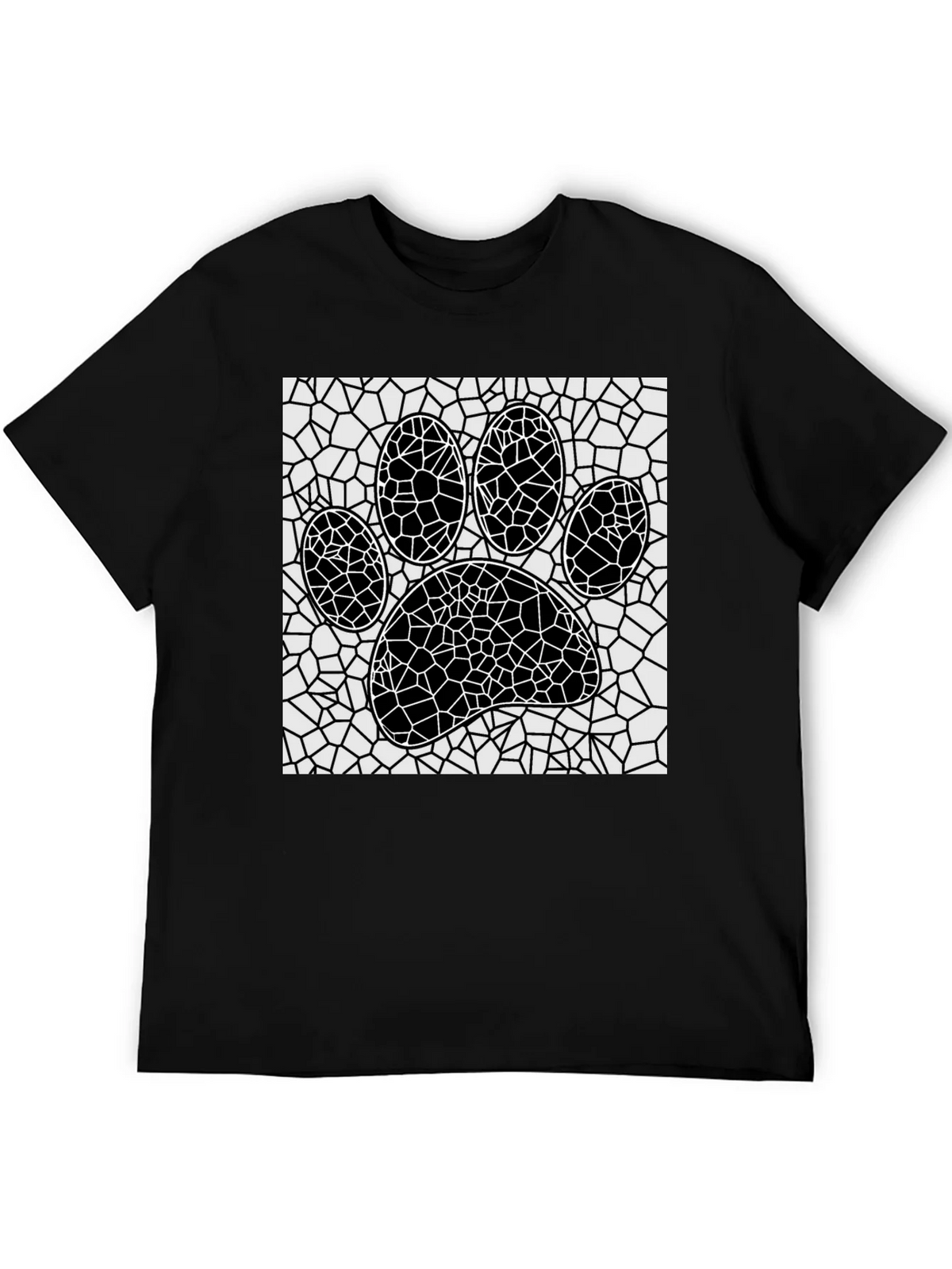 Mosaic Paw Print T-Shirt - Abstract Pet Lover Tee product image 5