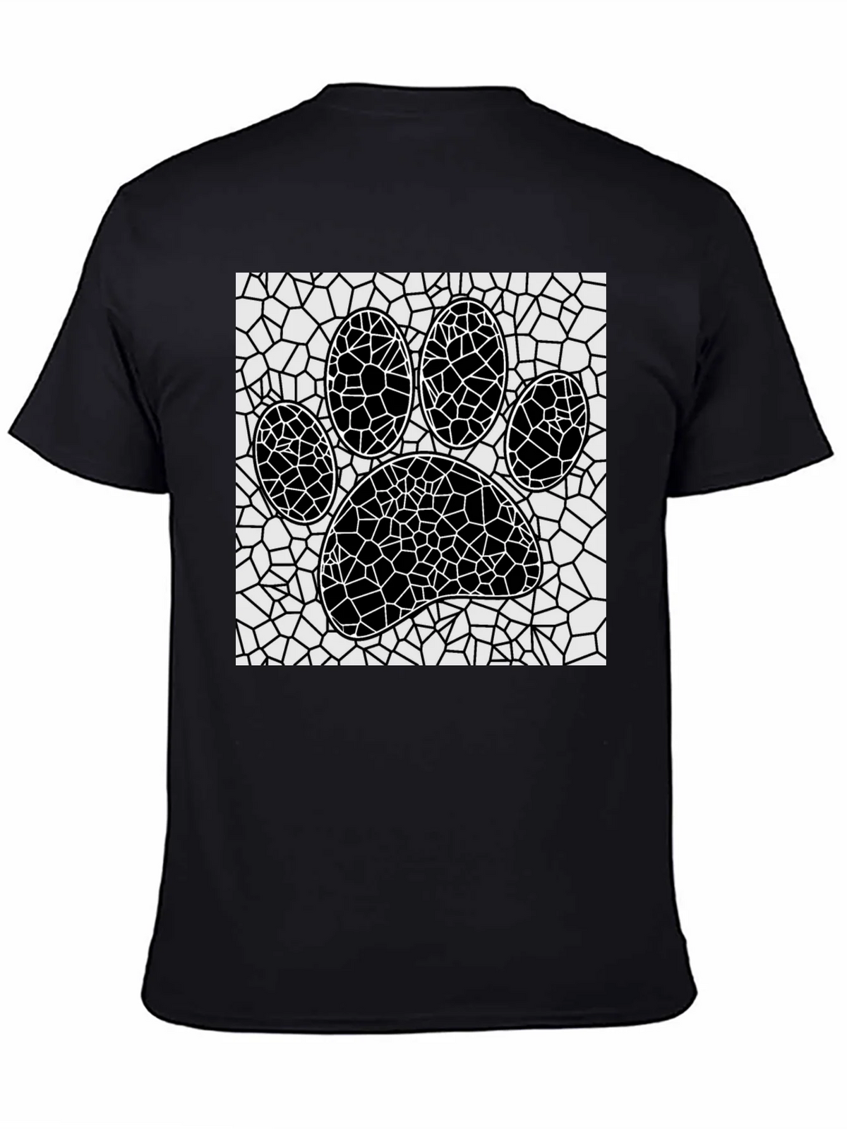Mosaic Paw Print T-Shirt - Abstract Pet Lover Tee product image 4