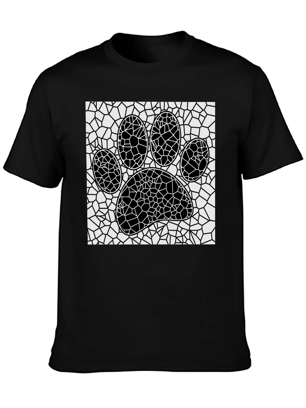 Mosaic Paw Print T-Shirt - Abstract Pet Lover Tee product image 3