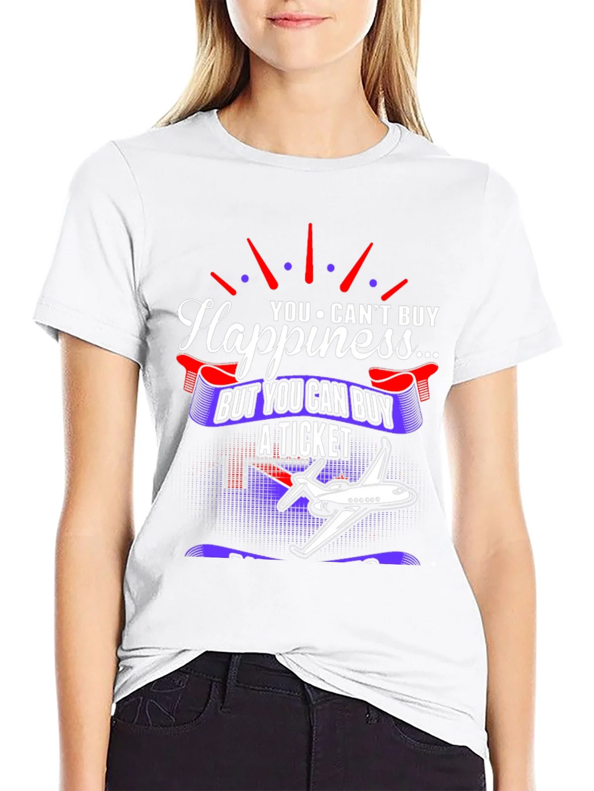 Happiness Ticket Graphic Tee | Plane Lover Shirt product image 8