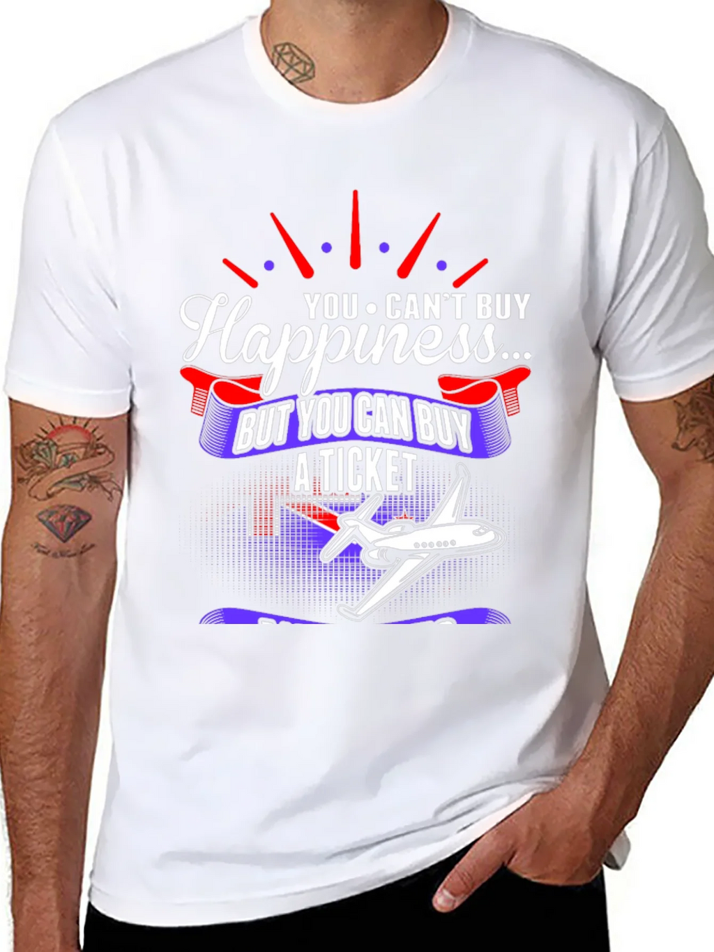 Happiness Ticket Graphic Tee | Plane Lover Shirt product image 7