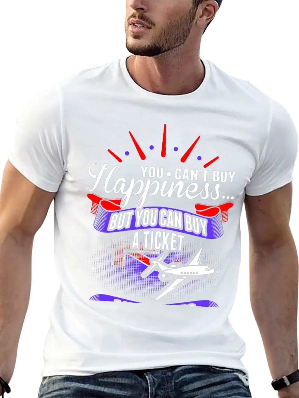 Happiness Ticket Graphic Tee | Plane Lover Shirt product image 12