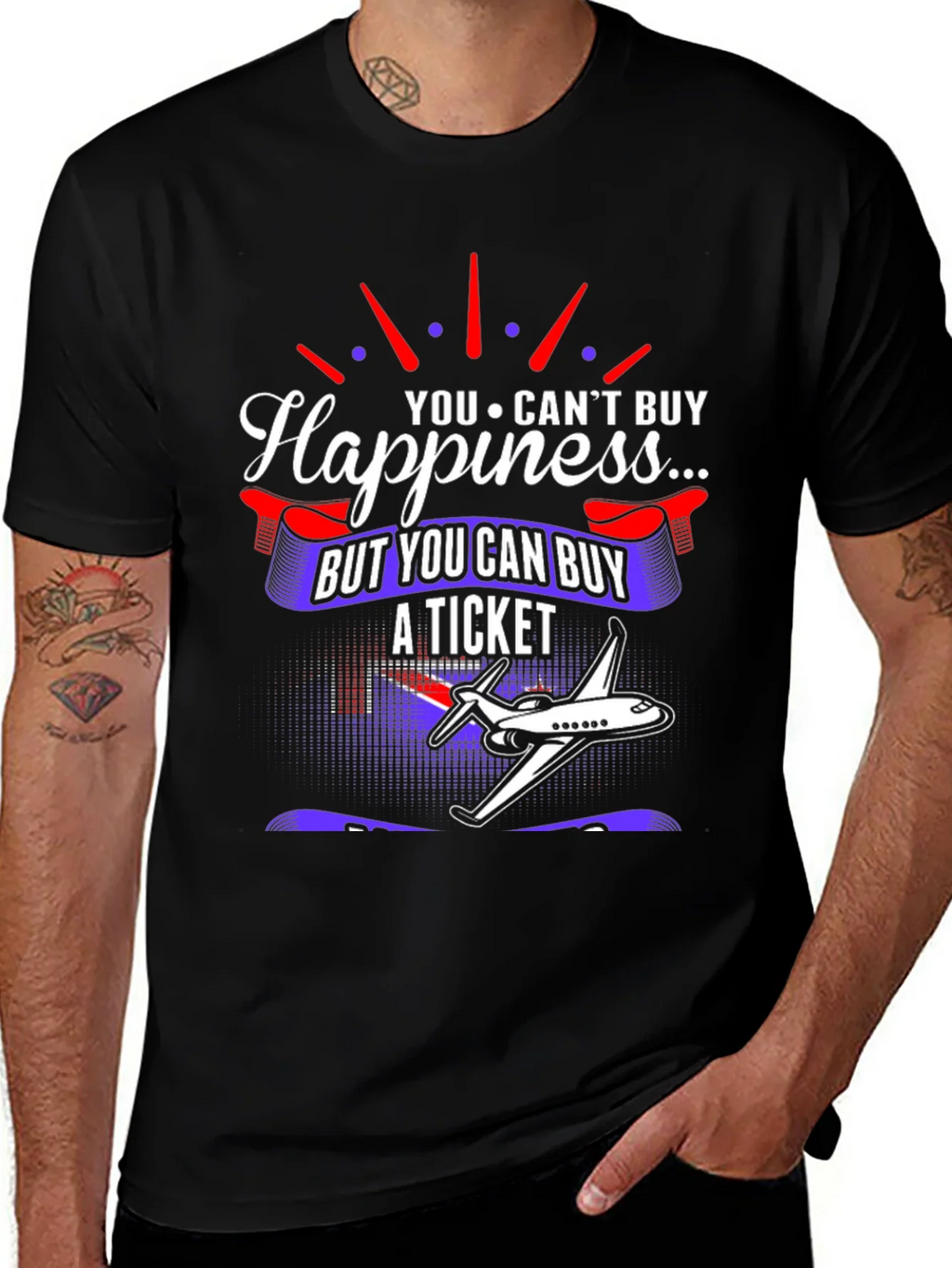 Happiness Ticket Graphic Tee | Plane Lover Shirt product image 1