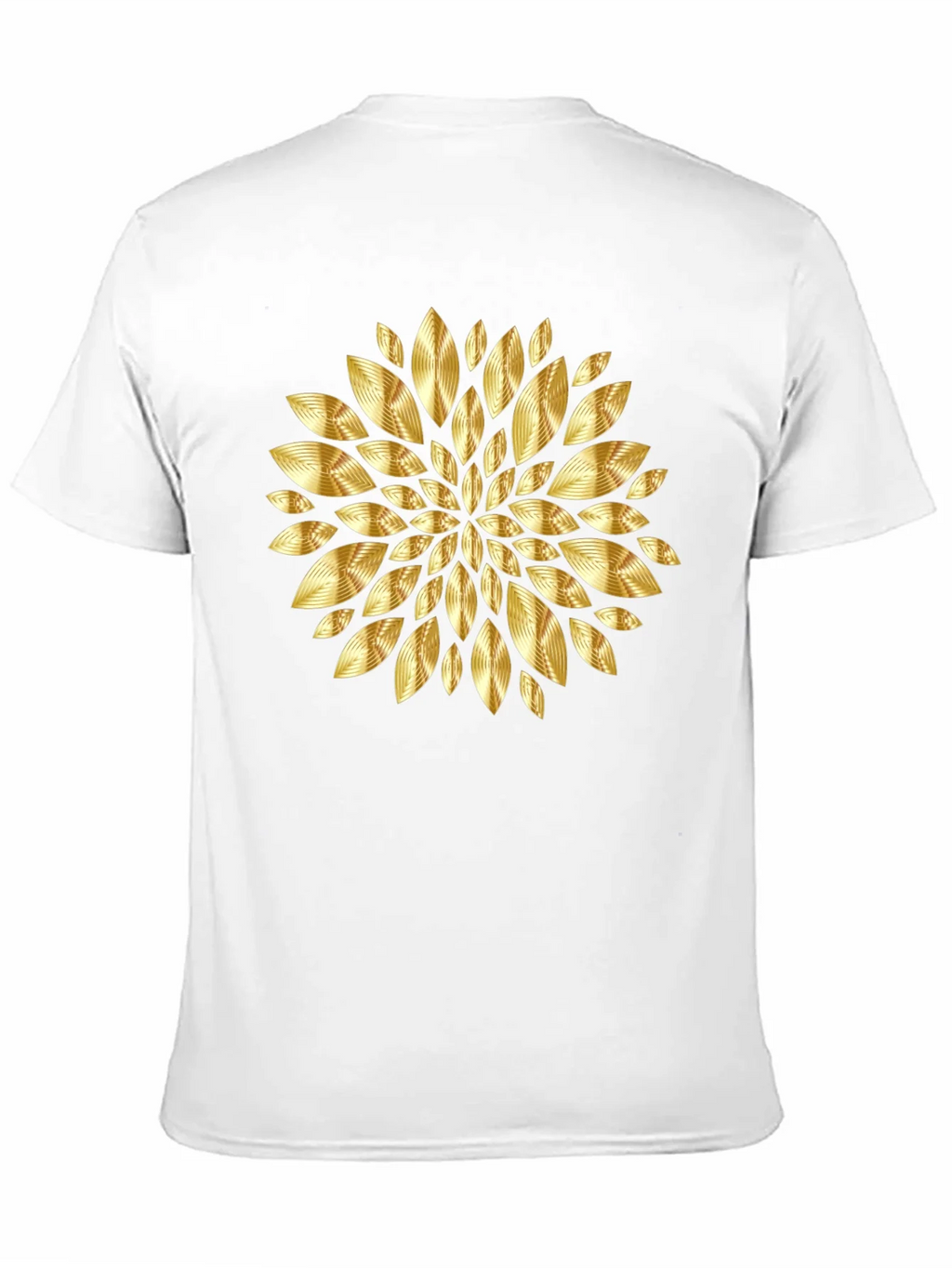 Gold Floral Pattern Black T-Shirt product image 10