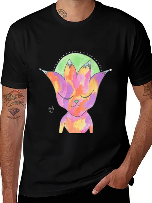 Abstract Cat T-Shirt - Unique Graphic Tee product image 1