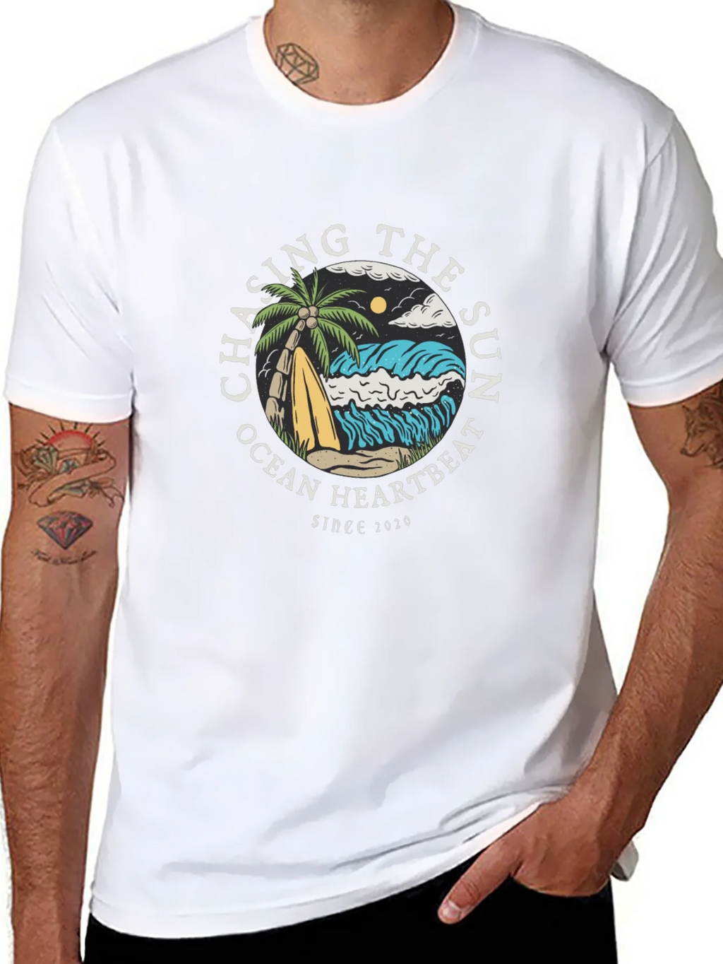 Chasing the Sun Graphic Tee - Ocean Heartbeat T-Shirt product image 7
