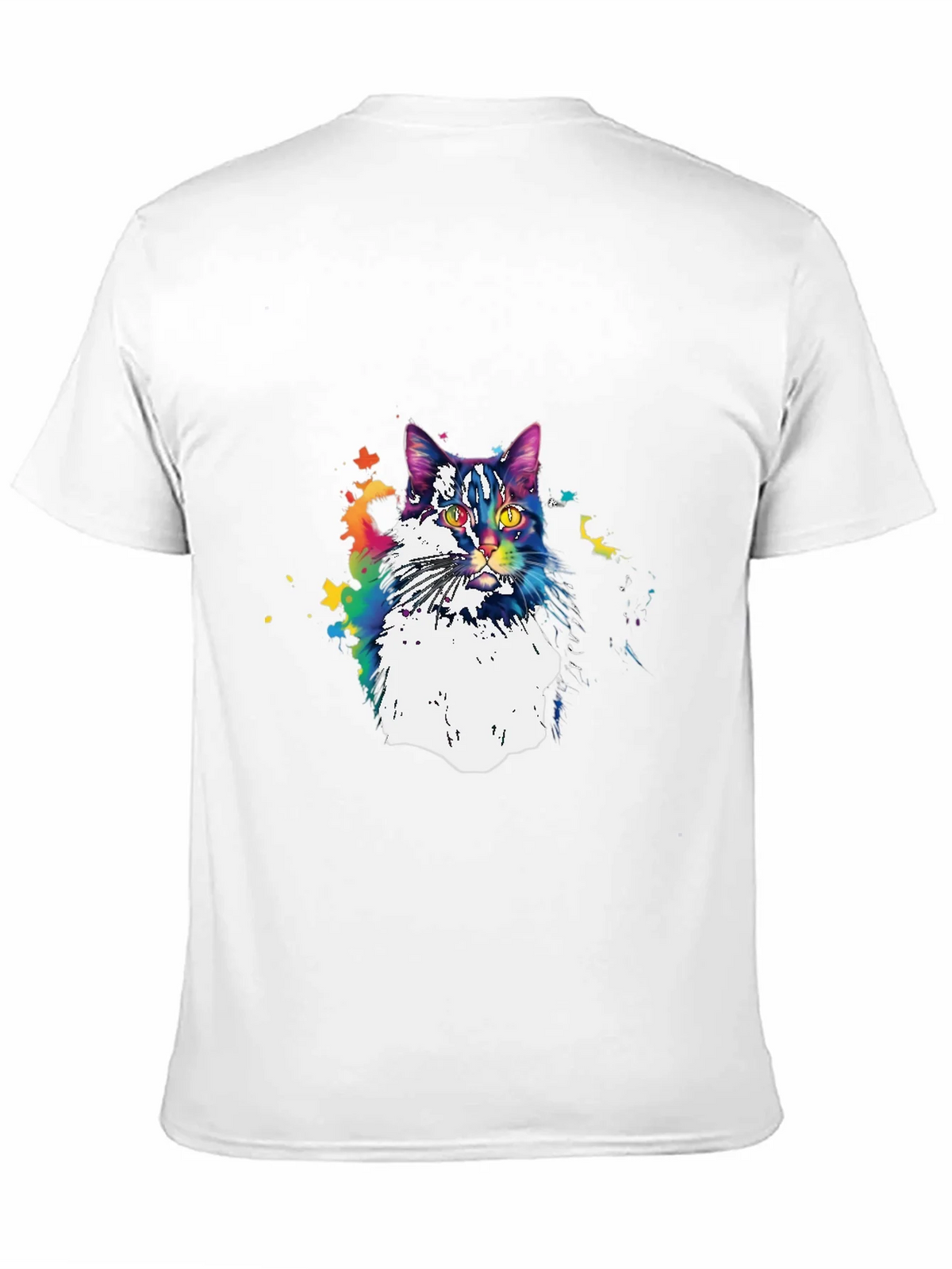 Colorful Cat Graphic T-Shirt - Black product image 10