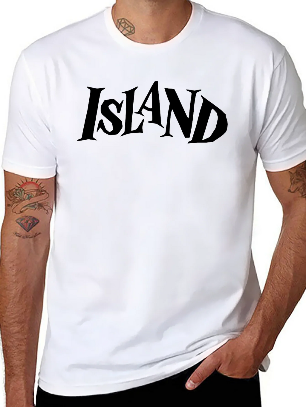 Island Graphic Tee - Black Cotton T-Shirt product image 7