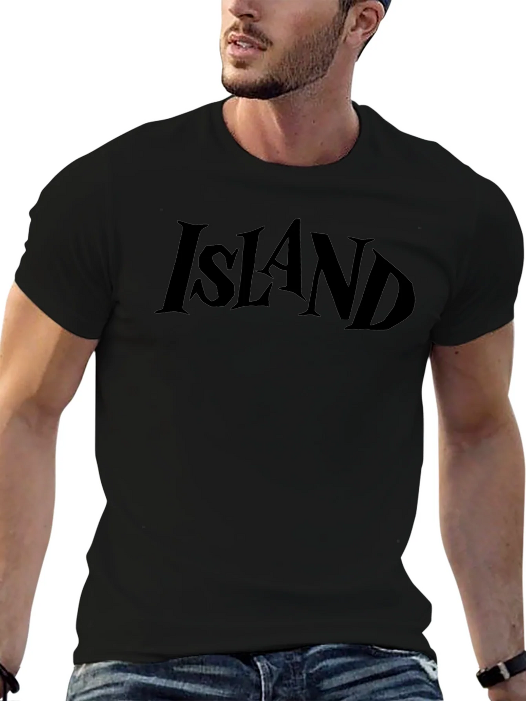 Island Graphic Tee - Black Cotton T-Shirt product image 6
