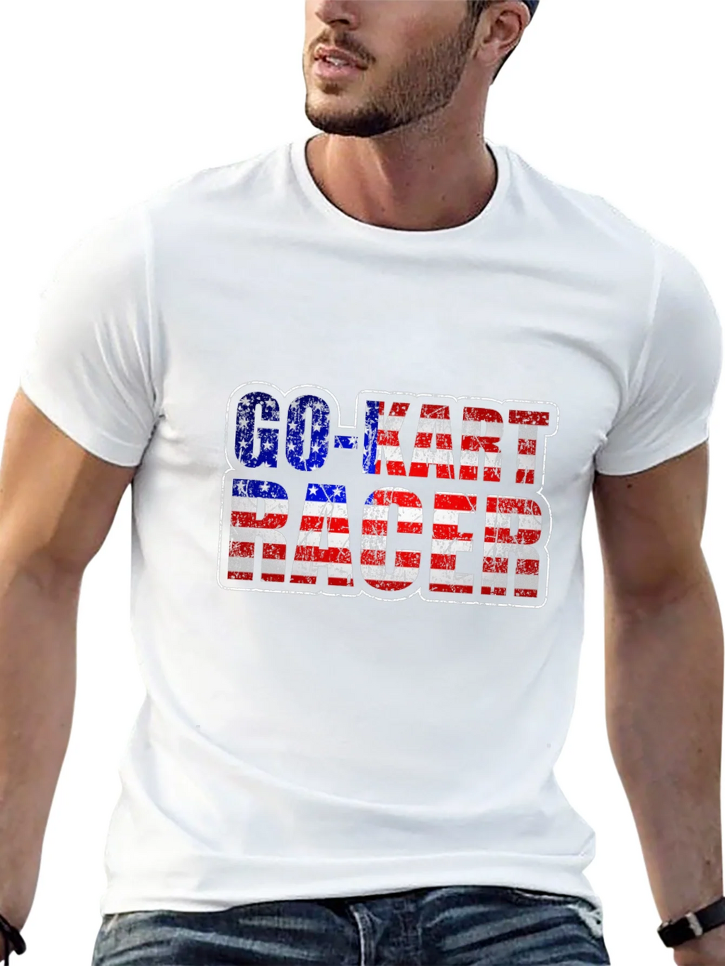 Go-Kart Racer American Flag T-Shirt product image 12