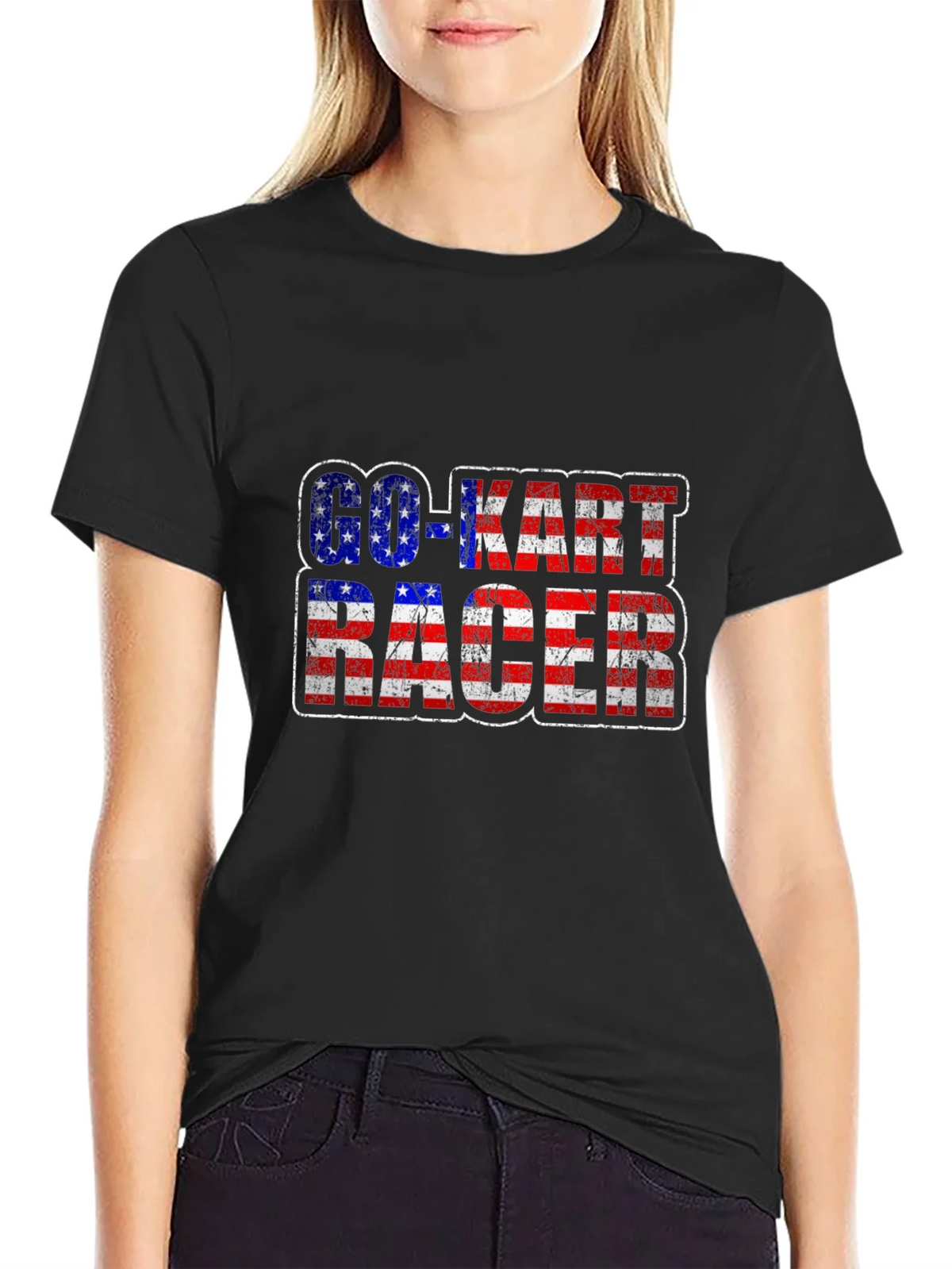 Go-Kart Racer American Flag T-Shirt product image 2