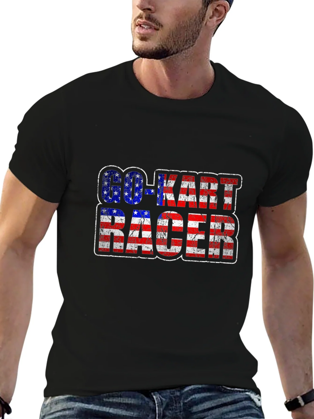 Go-Kart Racer American Flag T-Shirt product image 6