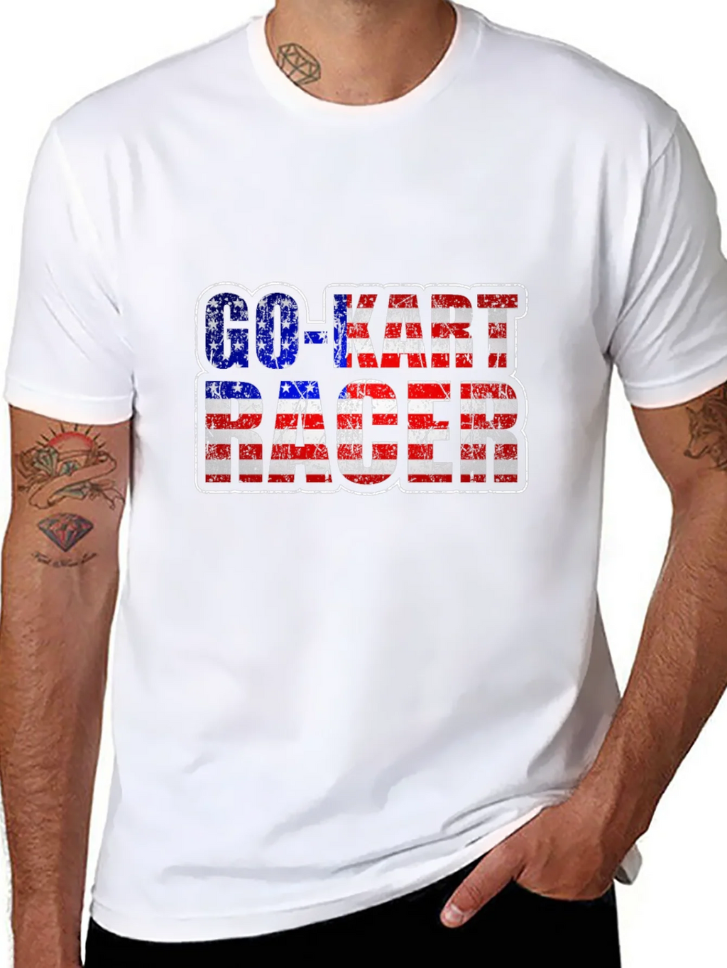 Go-Kart Racer American Flag T-Shirt product image 7