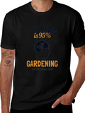 Gardening Brain Graphic Tee - Black Cotton T-Shirt product image 1