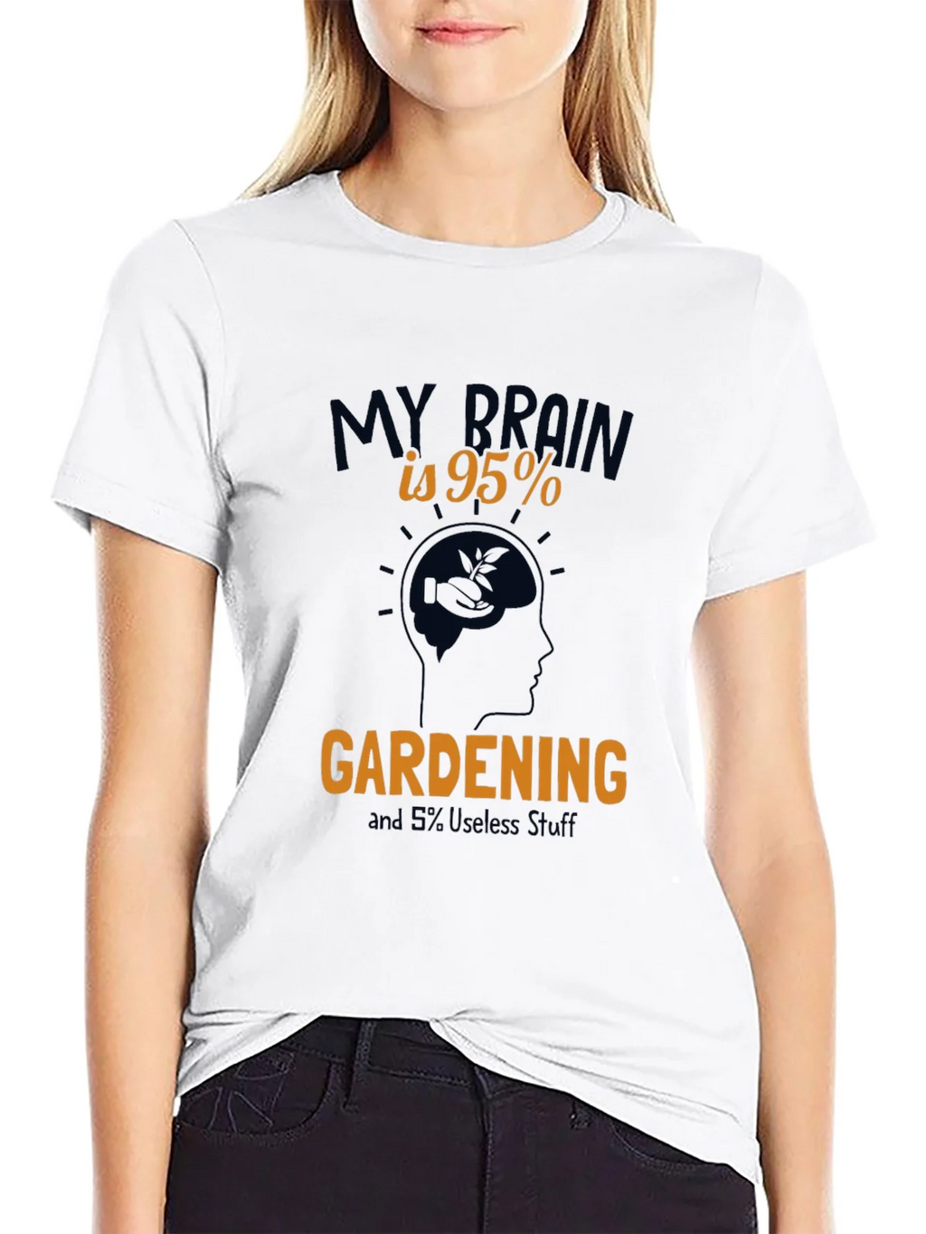 Gardening Brain Graphic Tee - Black Cotton T-Shirt product image 8