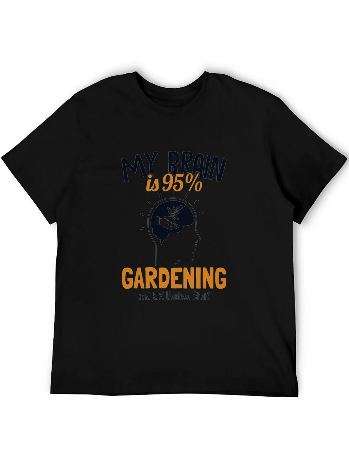 Gardening Brain Graphic Tee - Black Cotton T-Shirt product image 5
