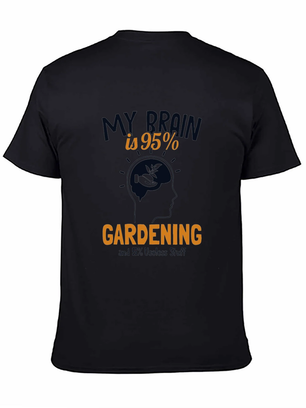 Gardening Brain Graphic Tee - Black Cotton T-Shirt product image 4