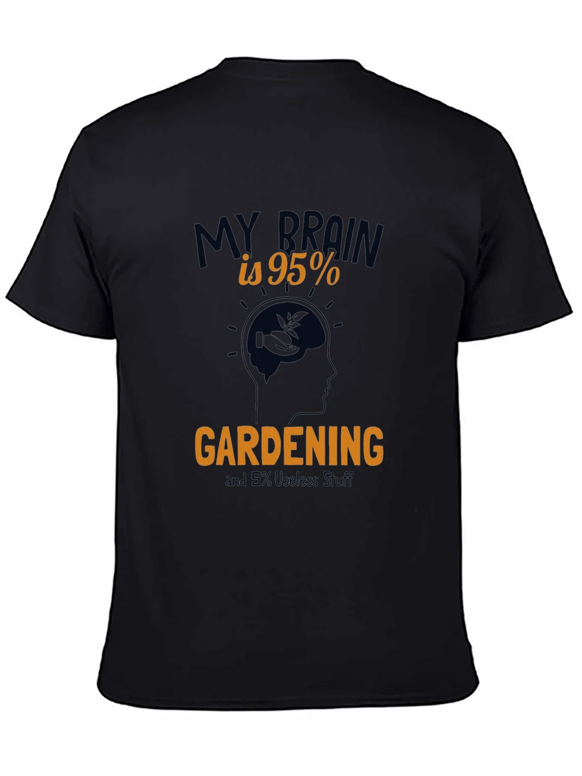 Gardening Brain Graphic Tee - Black Cotton T-Shirt product image 4