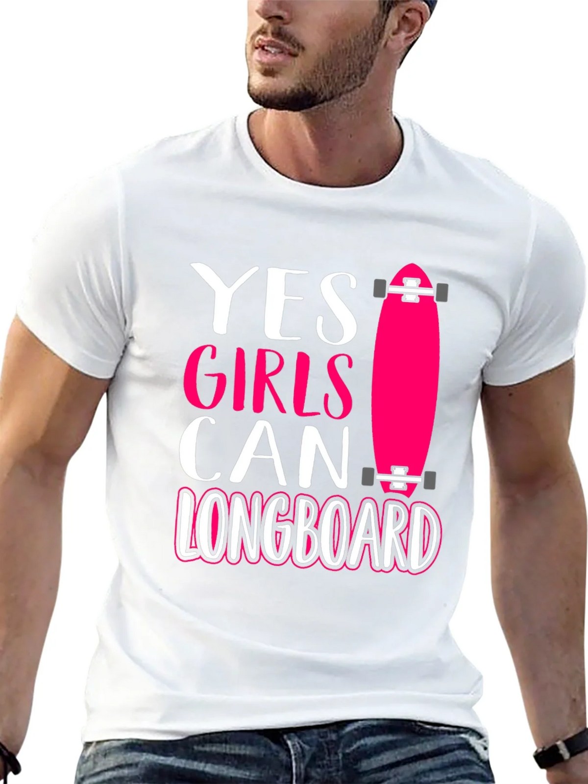 Yes Girls Can Longboard Graphic Tee product image 12