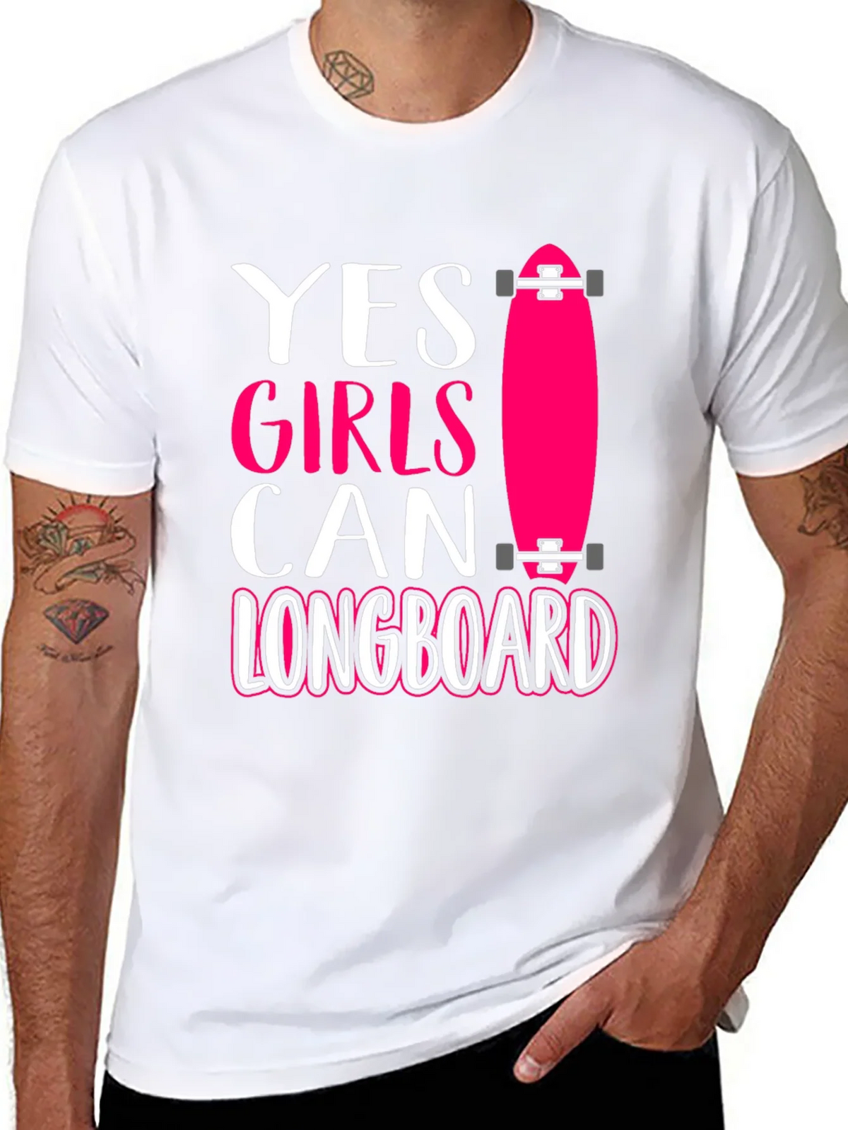 Yes Girls Can Longboard Graphic Tee product image 7