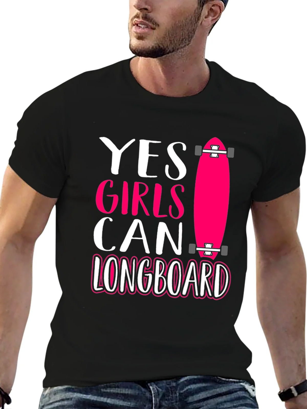 Yes Girls Can Longboard Graphic Tee product image 6