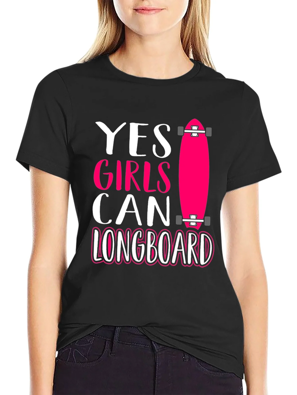 Yes Girls Can Longboard Graphic Tee product image 2