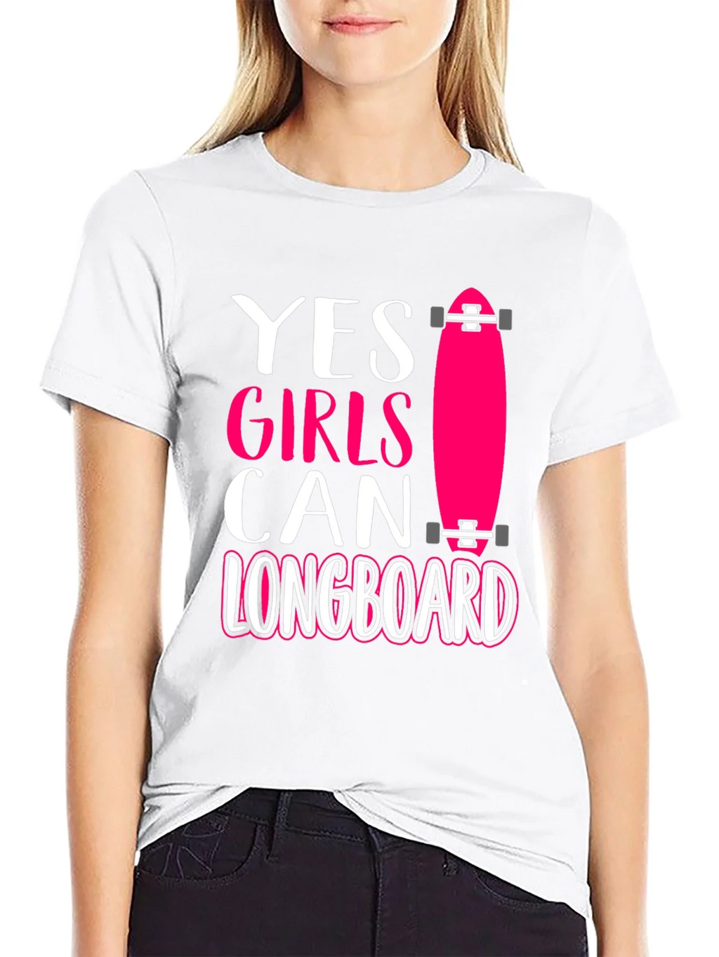 Yes Girls Can Longboard Graphic Tee product image 8