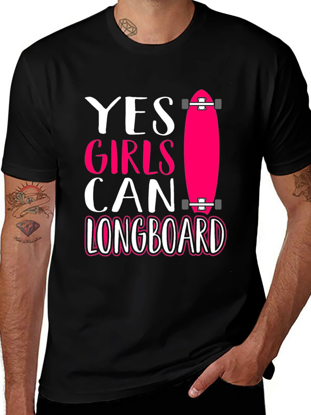 Yes Girls Can Longboard Graphic Tee product image 1