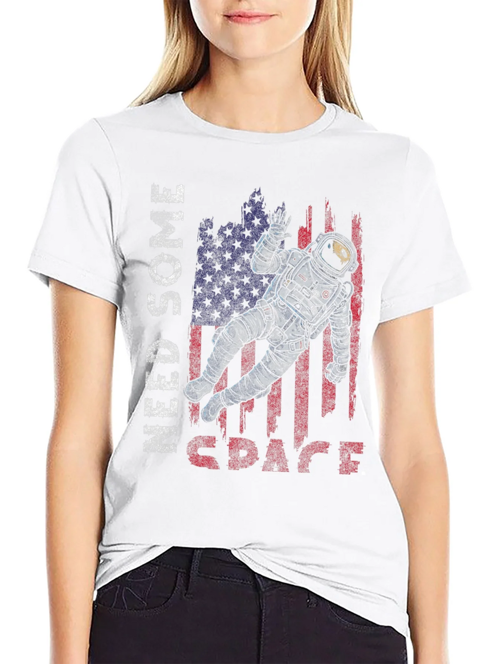 Need Some Space Astronaut USA Flag Graphic Tee product image 8