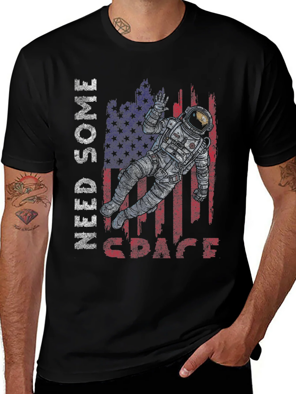 Need Some Space Astronaut USA Flag Graphic Tee product image 1