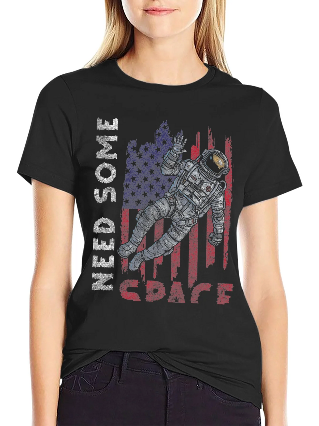 Need Some Space Astronaut USA Flag Graphic Tee product image 2