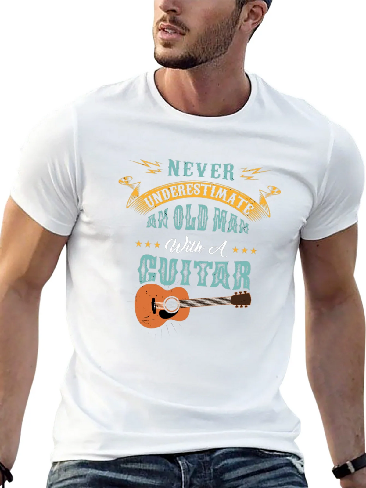 Old Man With A Guitar Graphic Tee - Black product image 12