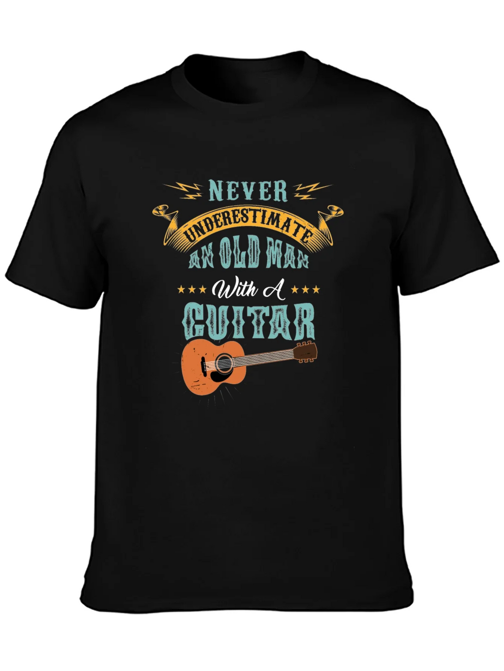 Old Man With A Guitar Graphic Tee - Black product image 3