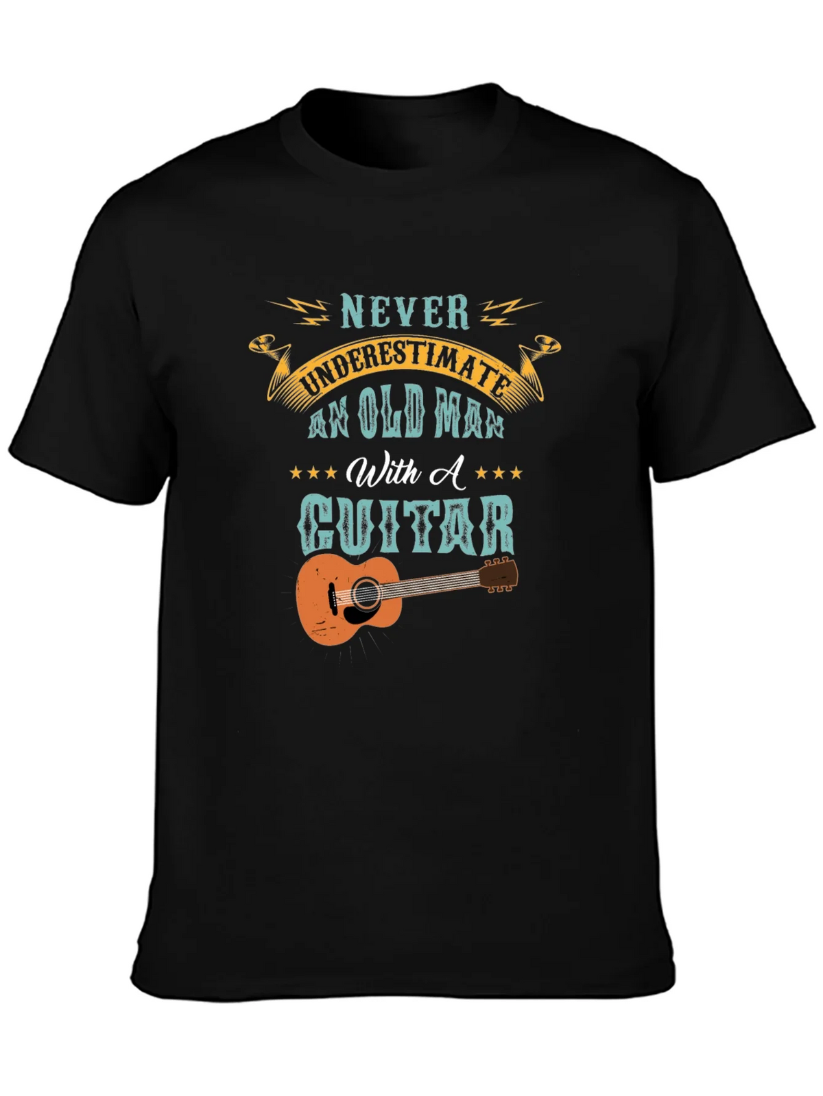 Old Man With A Guitar Graphic Tee - Black product image 3