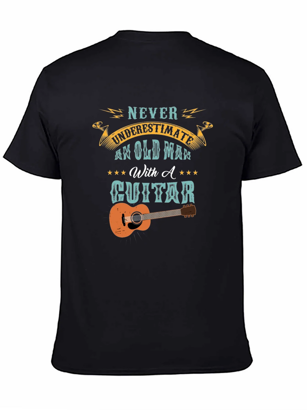 Old Man With A Guitar Graphic Tee - Black product image 4
