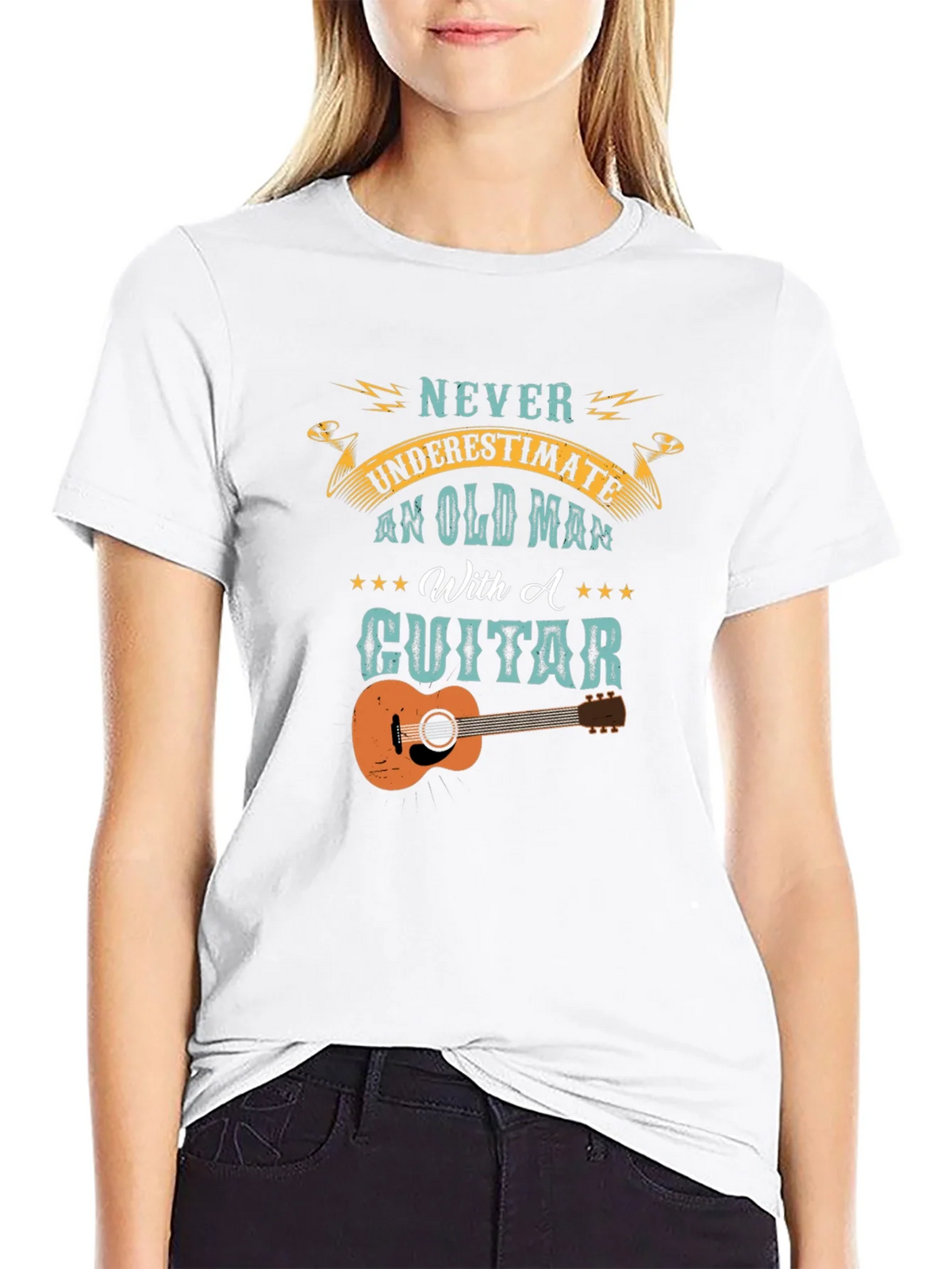 Old Man With A Guitar Graphic Tee - Black product image 8