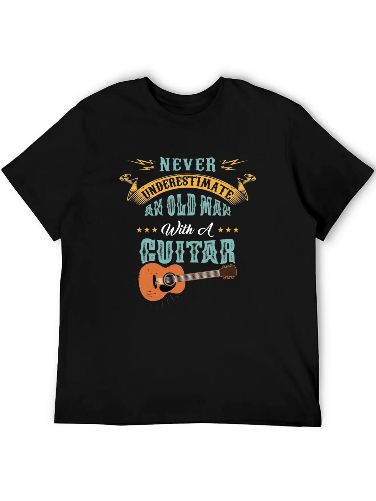 Old Man With A Guitar Graphic Tee - Black product image 5