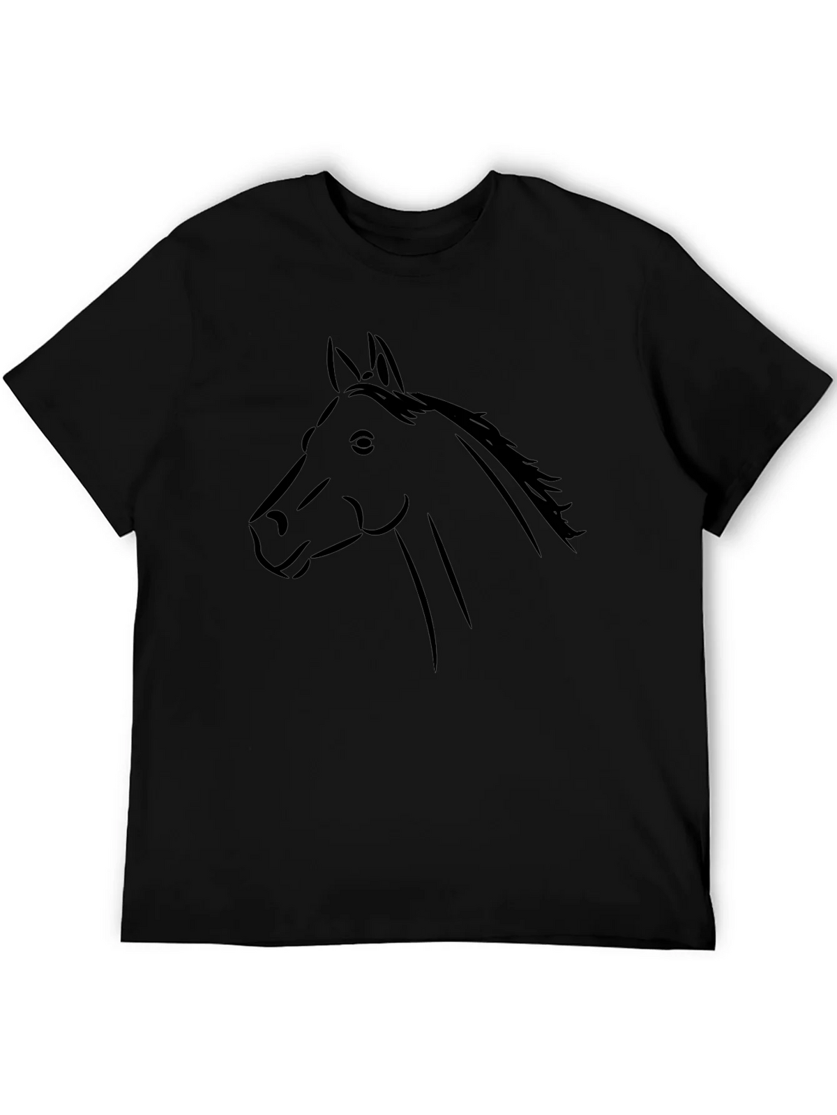 Black Horse Graphic Tee - Stylish Animal Print Shirt product image 5