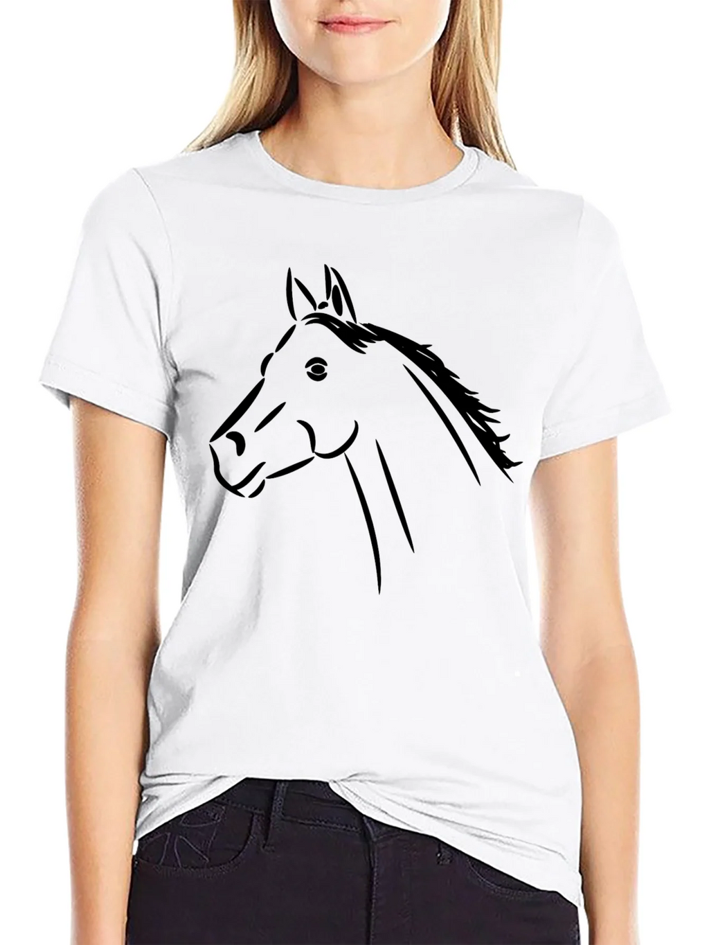 Black Horse Graphic Tee - Stylish Animal Print Shirt product image 8