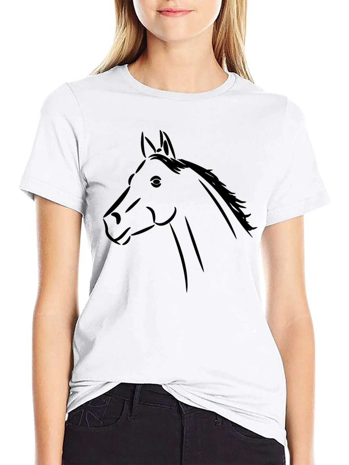 Black Horse Graphic Tee - Stylish Animal Print Shirt product image 8