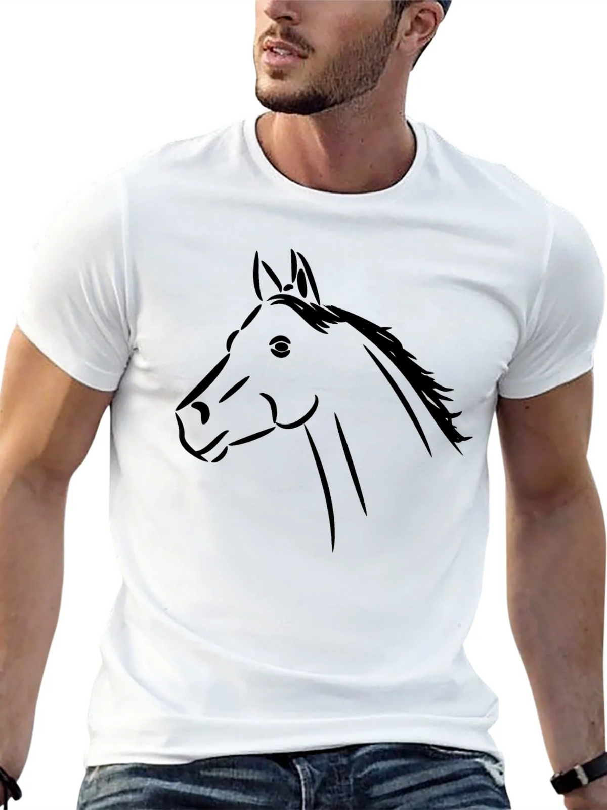 Black Horse Graphic Tee - Stylish Animal Print Shirt product image 12