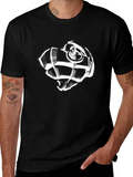 Black T-Shirt with White Grenade Graphic product image 1